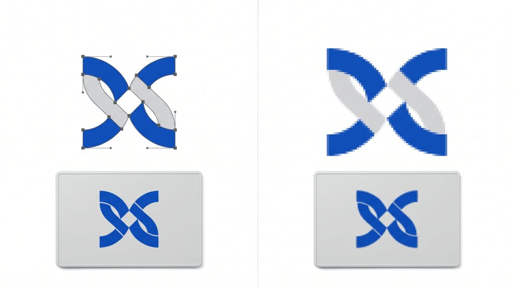 Vector and raster artwork comparison for screen printing